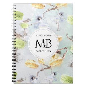 Carnet Ballerines artistiques et Macarons Pastel Aquarell