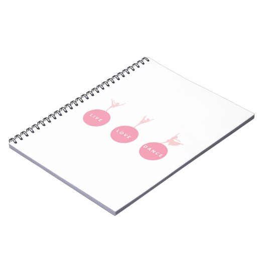 Carnet Ballerines vivantes de danse d'amour - rose - (Côté gauche)