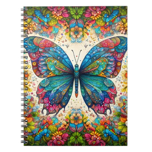 Carnet Ballet arc-en-ciel d'un papillon (Devant)