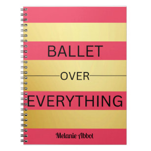 Carnet "BALLET AVANT TOUT" Rose et Or Rayé