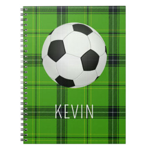 Carnet Ballon de football pour enfants sur rayures vertes