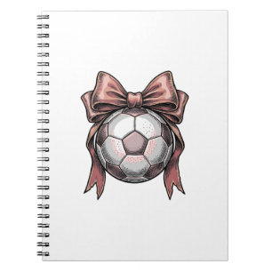 Carnet Ballon de football vintage à ruban rose
