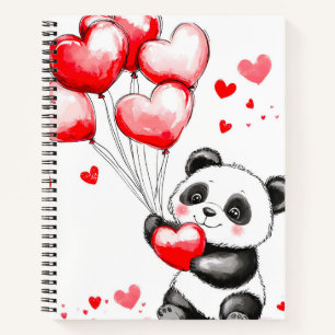 Carnet Ballon Panda Amour dans l'Air
