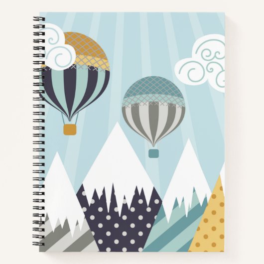 Carnet Ballons à air chaud bleu (Devant)