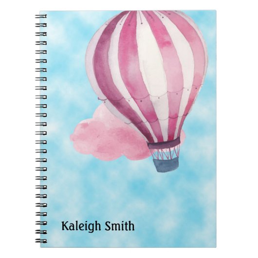 Carnet Ballons à air chaud rouge blanc personnalisé (Devant)