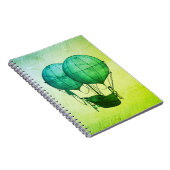Carnet Ballons à air chaud Steampunk avec vert de navire (Côté Droit)