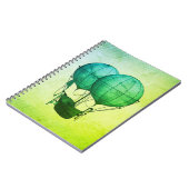 Carnet Ballons à air chaud Steampunk avec vert de navire (Côté gauche)