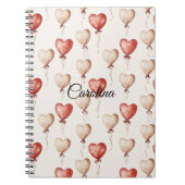 Carnet Ballons Coeur Crème Rouge (Devant)