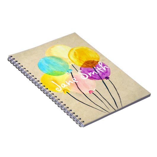 Carnet Ballons colorés à l'aquarelle (Côté Droit)