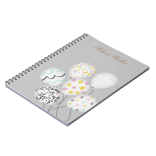 Carnet ballons colorés mignon monogramme (Côté gauche)