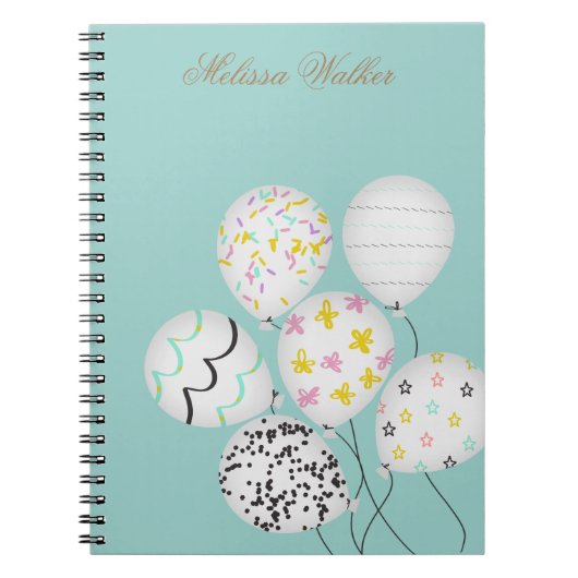 Carnet ballons colorés monogramme mignon (Devant)