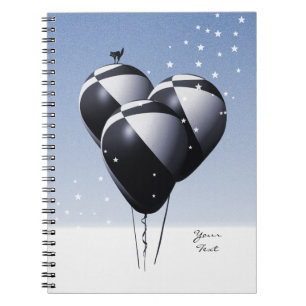 Carnet Ballons de football bleu foncé