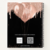 Carnet Ballons d'or rose noir (Dos)