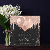 Carnet Ballons d'or rose noir