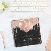 Carnet Ballons d'or rose noir