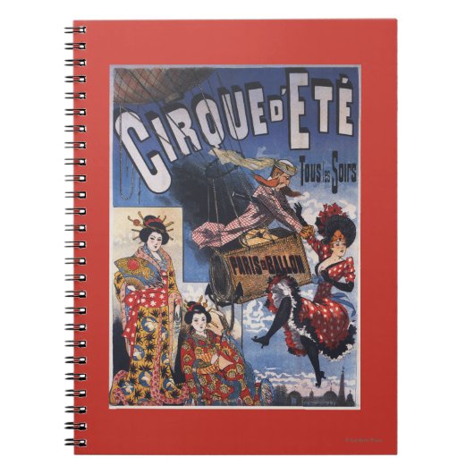 Carnet Balloon à air chaud et affiche japonaise pour dame (Devant)