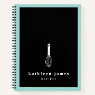 Carnet Balloon Whisk Turquoise Black Ajouter Votre Nom