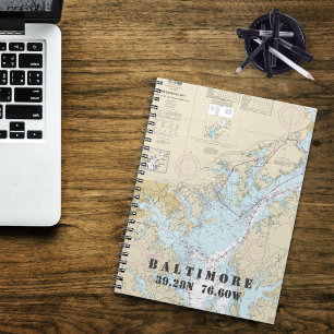 Carnet Baltimore MD Latitude Longitude Carte marine
