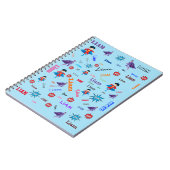 Carnet Bam Pow Superhero Mot Cloud Nom Collage (Côté gauche)