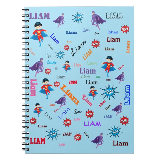 Carnet Bam Pow Superhero Mot Cloud Nom Collage (Devant)