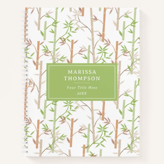 Carnet Bambou Foliage Oriental Feuilles de verdure (Devant)