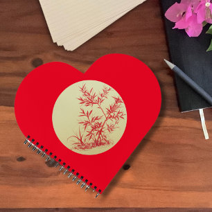 Carnet Bambou rouge - rond - pas de Planner d'impression