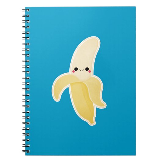 Carnet Banane de Kawaii sur le bleu (Devant)