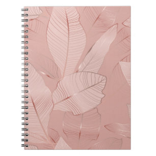 Carnet Banane, feuilles de palmiers : cuivre brillant.