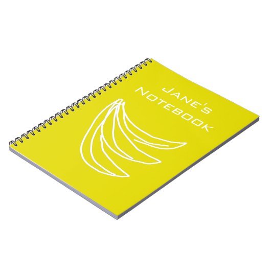 Carnet Banane heureuse jaune funky (Côté gauche)