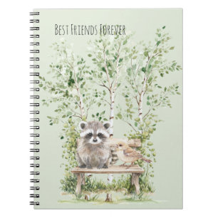 Carnet Banc d'oiseau de raton laveur Meilleurs amis pour