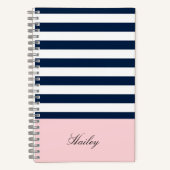 Carnet Bande blanche et bleu marine (Recto)