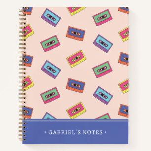Carnet Bande de cassette audio Retro Neon   Ajouter Votre