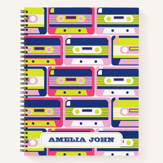 Carnet Bande de cassette rétro couleur personnalisée (Devant)