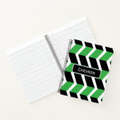 Carnet Bande de Chevron Vert Noir Personnalisée (Intérieur)