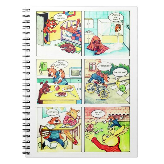 Carnet Bande dessinée avec un petit tigre (Devant)