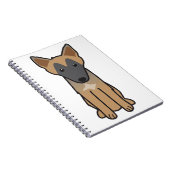 Carnet Bande dessinée de chien de Malinois de Belge (Côté Droit)