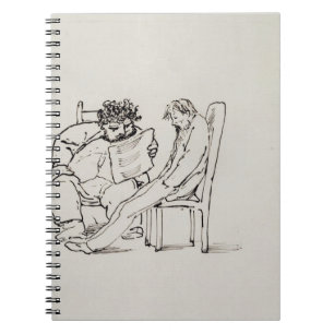 Carnet Bande dessinée de William Morris (1834-96) lisant