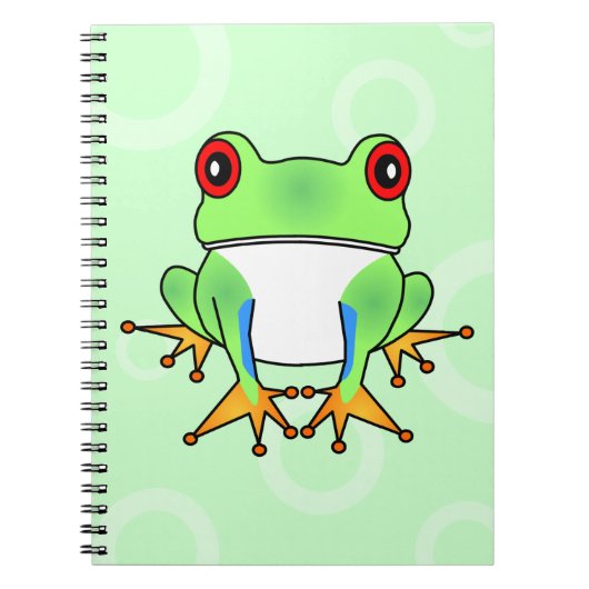Carnet Bande dessinée mignonne de grenouille d'arbre - (Devant)