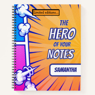 Carnet Bande dessinée superhéros cool nom personnalisé te