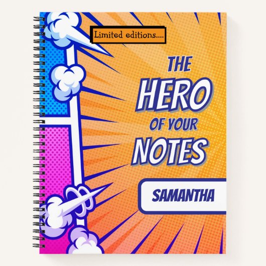Carnet Bande dessinée superhéros cool nom personnalisé te (Devant)