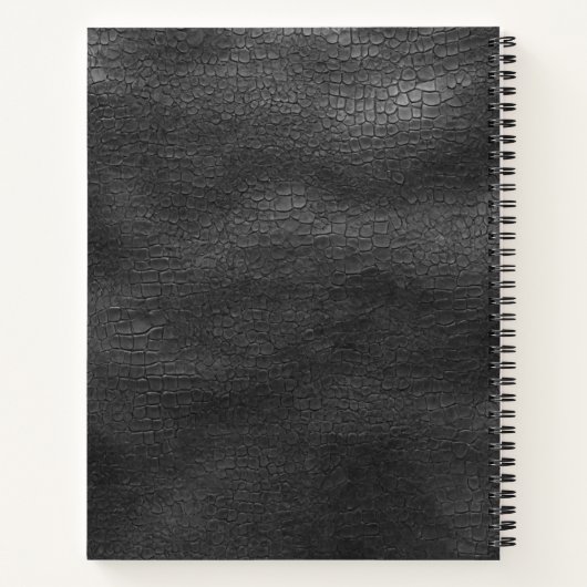 Carnet Bande d'or en cuir noir professionnel Monogramme (Dos)