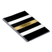 Carnet Bande d'or noir et blanc (Côté Droit)