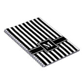 Carnet Bande moderne noire avec Monogramme (Côté Droit)