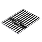 Carnet Bande moderne noire avec Monogramme (Côté gauche)