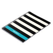 Carnet Bande moderne noire, crème et turquoise (Côté gauche)