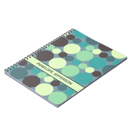 Carnet Bande Pois colorée Simple Personnalisée (Côté gauche)