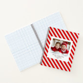 Carnet "Bande rouge avec photo Joyeux Noël et nom (Intérieur)