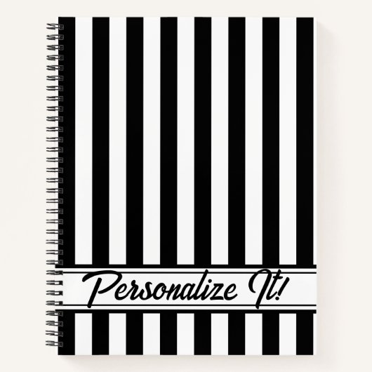 Carnet Bande Verticale Noire Et Blanc (Devant)