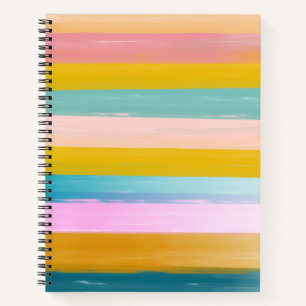 Carnet Bandes Abstraites d'aquarelle simple en rose