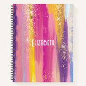 Carnet Bandes arc-en-ciel colorées avec Parties scintilla (Devant)